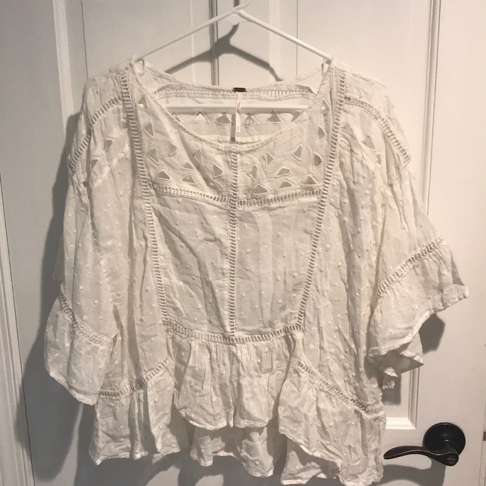 Free People boxy white top